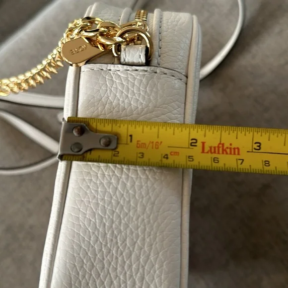 Michael Kors White Crossbody Camera Leather Ginny Small bag NEW gold hardware - Picture 10 of 10